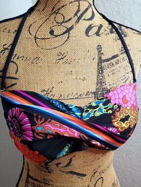 Trina Turk Black Top with Teal Trim